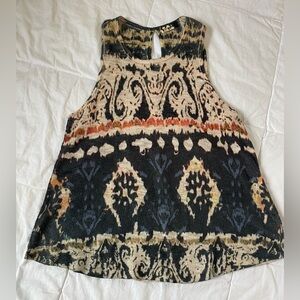 Bold Patterned Sleeveless Top by Ginger G - Navy &  Cream